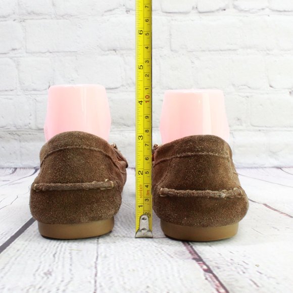Coach Fortunata Brown Suede Logo Moc Toe Loafers Driving Shoes Size 8.5 - Picture 8 of 9